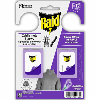 Raid Zawieszki Przeciw Molom w Żelu o Zapachu Lawendowym 2 sztuki