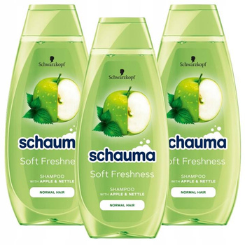 Schauma Szampon do Włosów Jabłko Pokrzywa 400ml x3