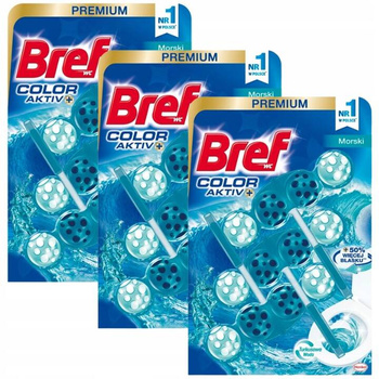 Bref Color Ative Zawieszka do WC Morski 3x50g x3