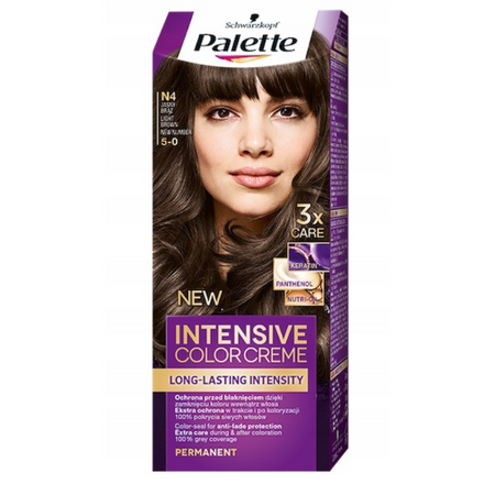 Palette Farba do włosów N4 (5-0) Jasny Brąz x 2