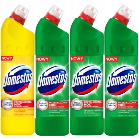 Domestos Lemon Pine Żel do Czyszczenia WC Mix 4x1000ml