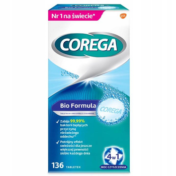 Corega Tabs Bio Formula 4w1 136 Tabletek