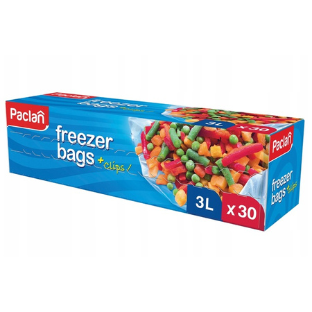 Paclan Woreczki na Mrożonki Freezer Bags 3l 30 sztuk