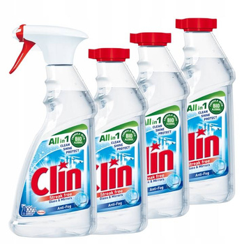 Clin Płyn do Mycia Szyb Antypara 500ml + 3x Zapas