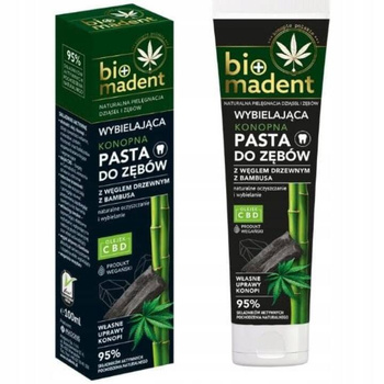 Bio Madent Konopna Wybielająca Pasta do Zębów CBD 100ml