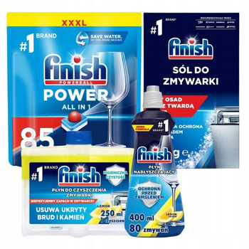 Finish Zestaw Tabletki do Zmywarki Power All in One Fresh 85 szt 4 Elementy
