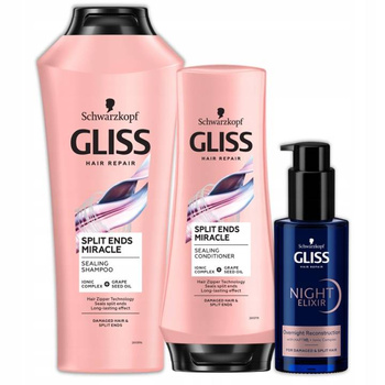 Gliss Split Miracle Zestaw Odżywczy do Włosów 3szt