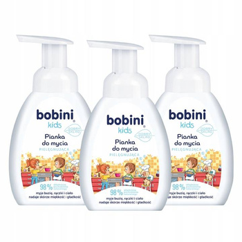 Bobini Kids Pielegnująca Pianka do Mycia 300ml x3