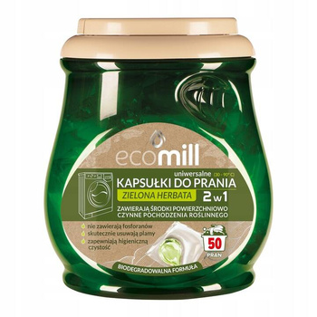 ECOMILL kapsułki do prania uniwersalne z ekstraktem z zielonej herbaty 50szt