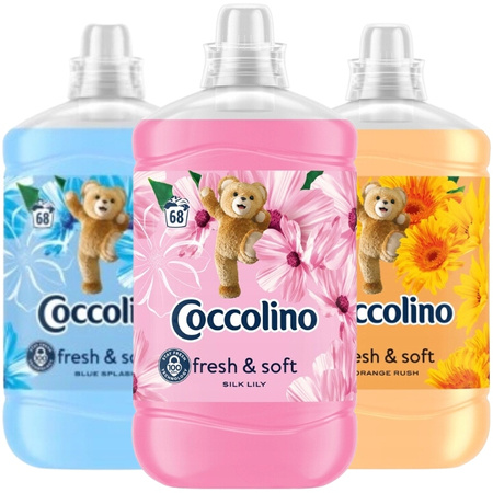 Coccolino Płyn do Płukania Tkanin Fresh & Soft Zestaw Mix 3x1,7L 204 pr