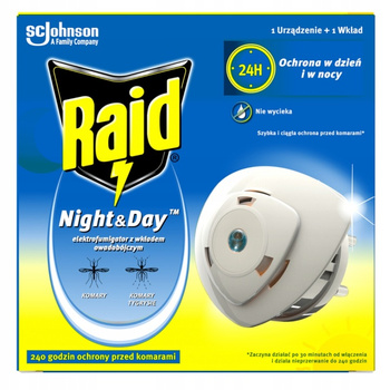 Raid Night&Day Elektrofumigator Owadobójczy z Wymiennym Wkładem