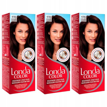 Londa Color Farba do Włosów Ciemny Brąz 4/00 x3