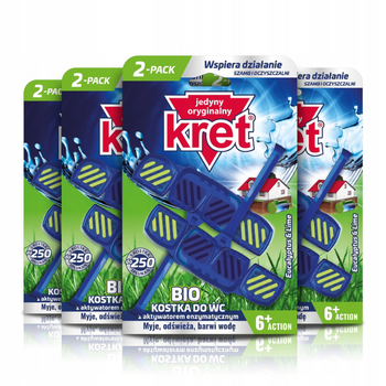 KRET ekologiczna kostka barwiąca do WC 2x40g 4 op