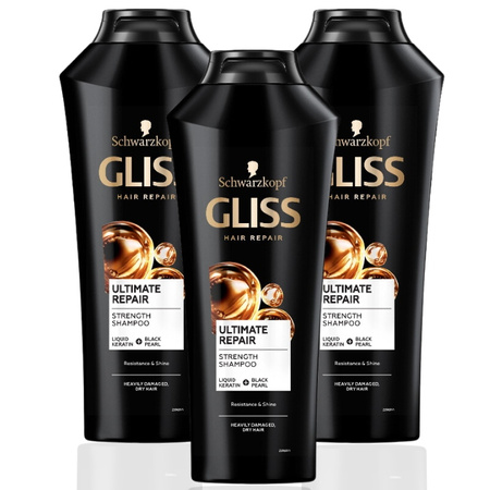 Gliss Ultimate Repair Szampon do Włosów 400ml x3