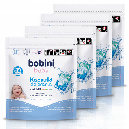 Bobini Baby Kapsułki do Prania Koloru Bieli 4x24szt.