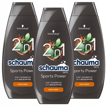 Schauma Szampon MEN Sports Wzmacniający 400ml x3