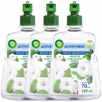 Air Wick Active Fresh Kwiat Bawełny Odświeżacz Powietrza Wkład 3x228ml