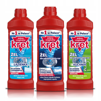 Kret Żel do Udrażniania Rur Kuchnia Łazienka 500g