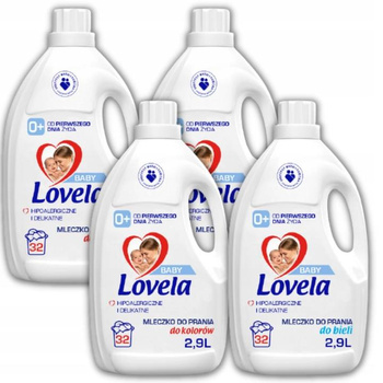 LOVELA Baby Mleczko do Prania Koloru Bieli 2,9L x4