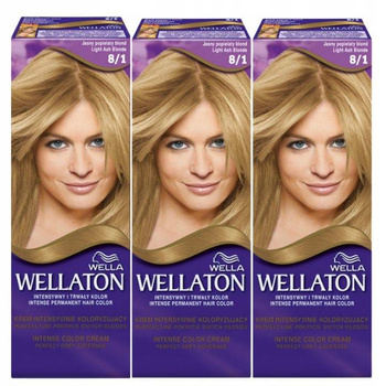 Wellaton Krem Koloryzujący Popielaty Blond 8/1 x3