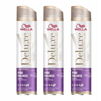Wella Deluxe Pure Fullness Lakier Włosów 250ml x3