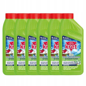 Kret BIO Żel do Udrażniania Kuchnia Łazienka 500g x6