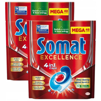 Somat Excellence 48 Tabletki do Zmywarki Mega 4w1 x2