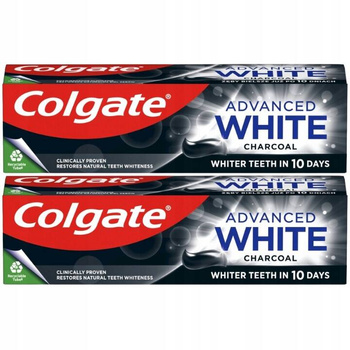 Colgate Advanced White Charcoal Pasta do Mycia Zębów 2x75ml