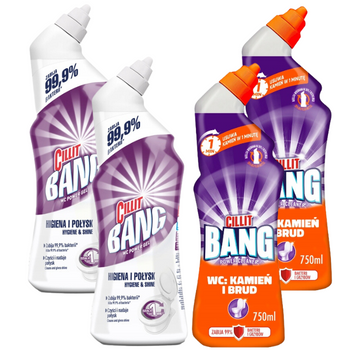 Cillit Bang Żel Kamień Brud Wybielanie WC 4x750ml