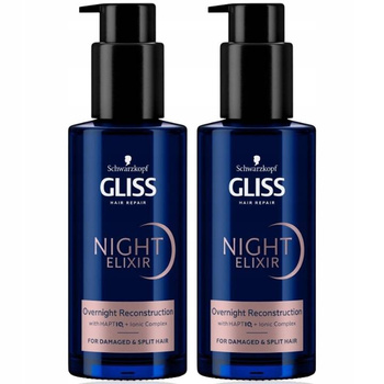 Gliss Night Elixir Overnight Reconstruction 100ml x2