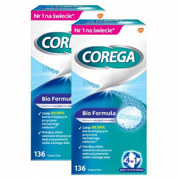 Corega Tabs Bio Formula 4w1 136 Tabletek x2