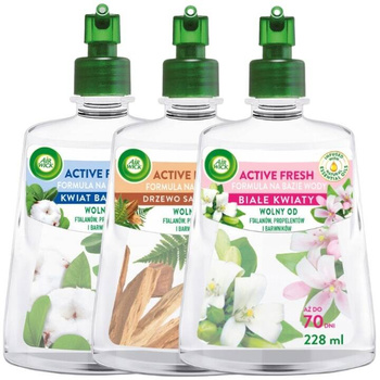 Air Wick Active Fresh Odświeżacz Wkład Bawełna Sandał Białe Kwiaty Mix x3