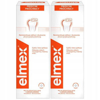 Elmex Płukanka do Ust Przeciwko Próchnicy Bez Alkoholu 2x400ml