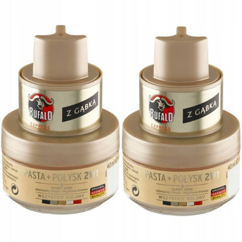 Bufalo Pasta do Pielęgnacji Butów z Gąbką Bezbarwny 2x40 ml