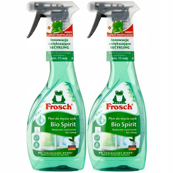 Frosch Bio Spirit Płyn do Mycia Szyb Luster 2x500ml