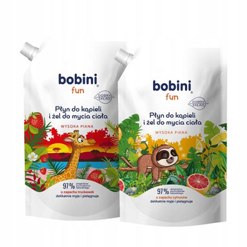 Bobini Płyn Kąpieli Truskawka Cytrus MIX 500ml x2