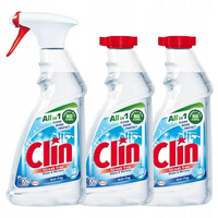 Clin Płyn do Mycia Szyb Antypara 500ml + 2x Zapas