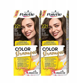 Palette Szampon Koloryzujący 221 Średni Brąz 24 myć x2