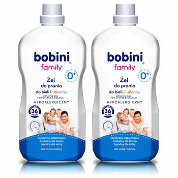 Bobini Family Żel do Prania do Bieli Kolorów 1,8L X2
