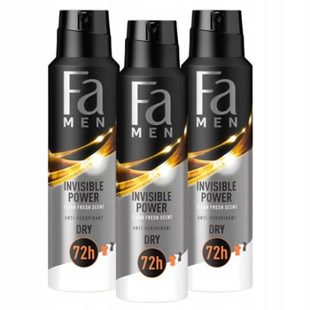 Fa Men Dezodorant Spray Invisible Power 150ml x3