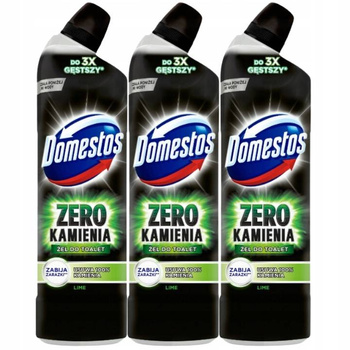 Domestos Zero Kamienia Lime Żel do WC 3x750ml