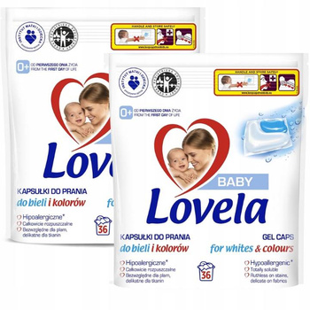 Lovela Hipoalergiczne Kapsułki Prania Koloru 36sztk. x2