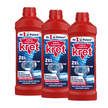 Kret Żel do Udrożniania Rur 500g x3