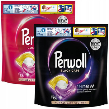 Perwoll Caps Black Color Kapsułki do Prania Czarnego i Koloru 2x35 szt.
