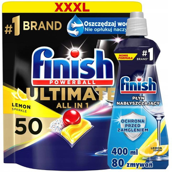 Finish Zestaw do Zmywarki Kapsułki + Nabłyszczacz