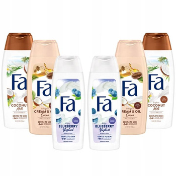 Fa Kremowy Żel pod Prysznic Kakao Kokos Jogurt x6