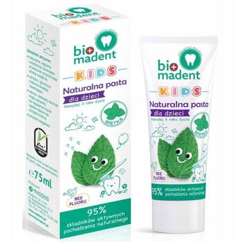 Bio Madent Kids Naturalna Pasta do Zębów dla Dzieci Łagodna Mięta 75 ml