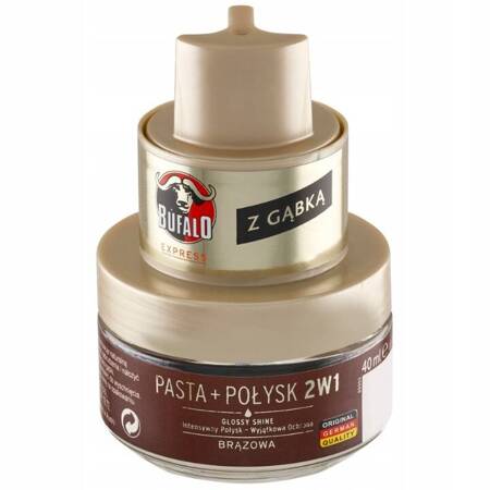 Bufalo Pasta do Pielęgnacji Butów z Gąbką Brązowy 40 ml