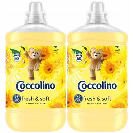 Coccolino Happy Yellow Płyn do Płukania Tkanin Fresh & Soft 2x1,7L 136 prań