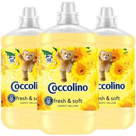 Coccolino Happy Yellow Płyn do Płukania Tkanin Fresh & Soft 3x1,7L 204 prań